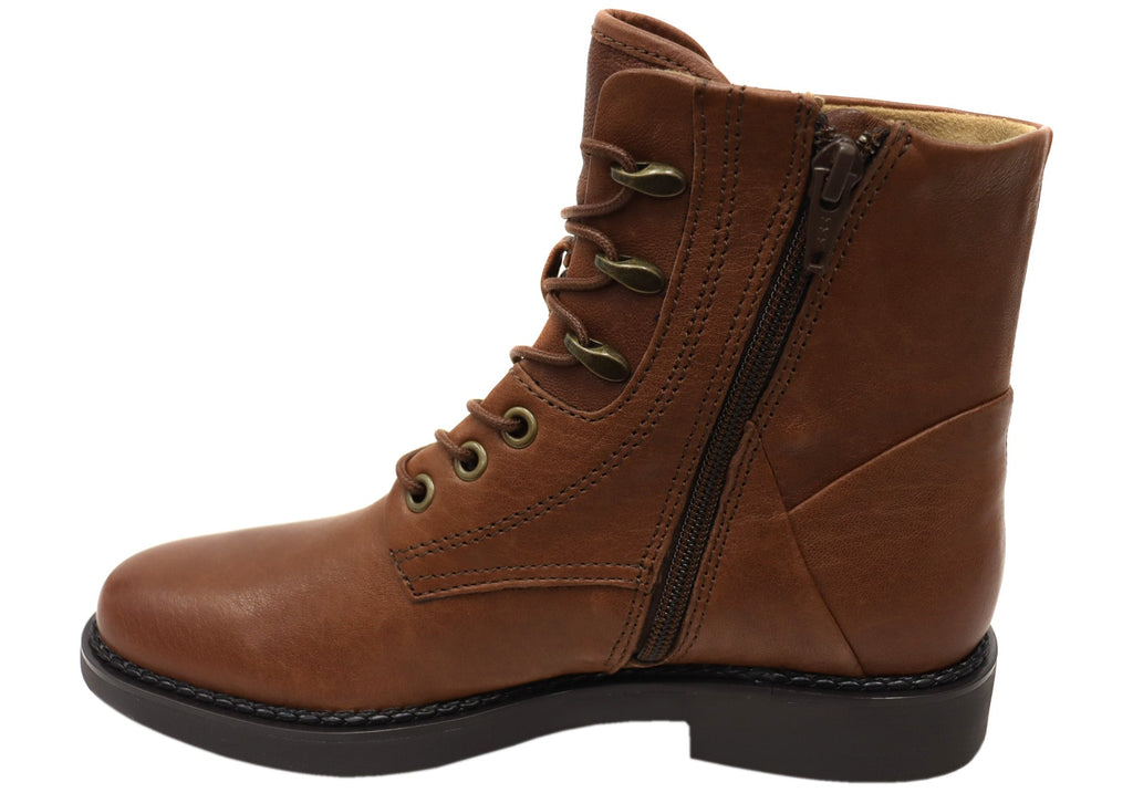 Elsberry Womens Comfortable Leather Ankle Boots