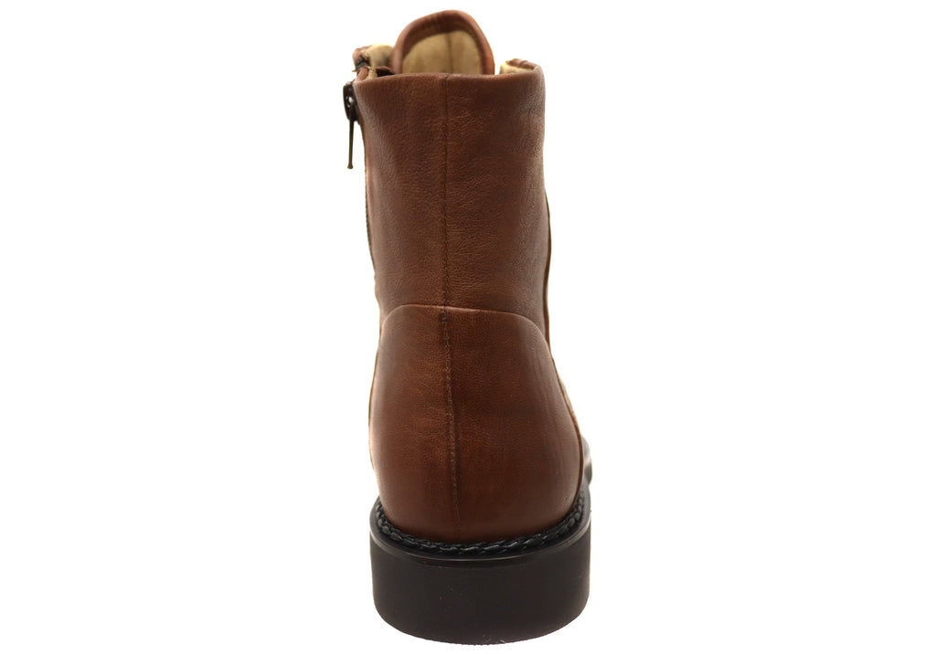 Elsberry Womens Comfortable Leather Ankle Boots