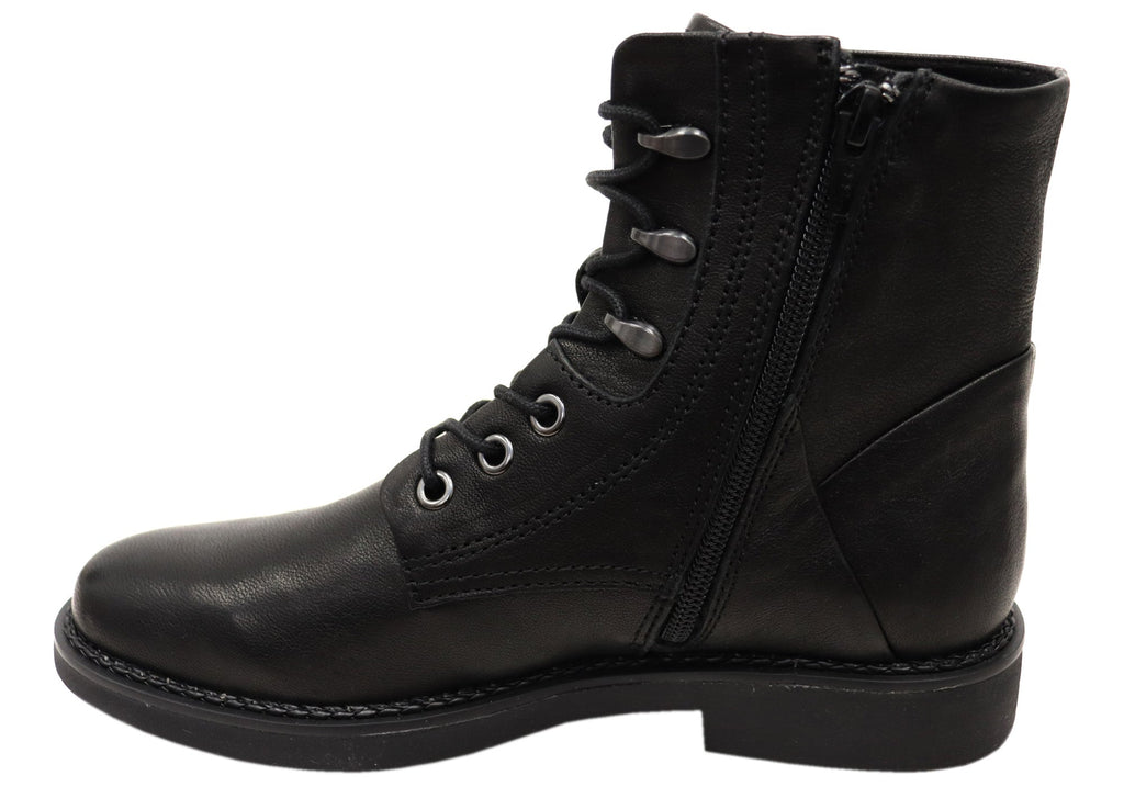 Elsberry Womens Comfortable Leather Ankle Boots