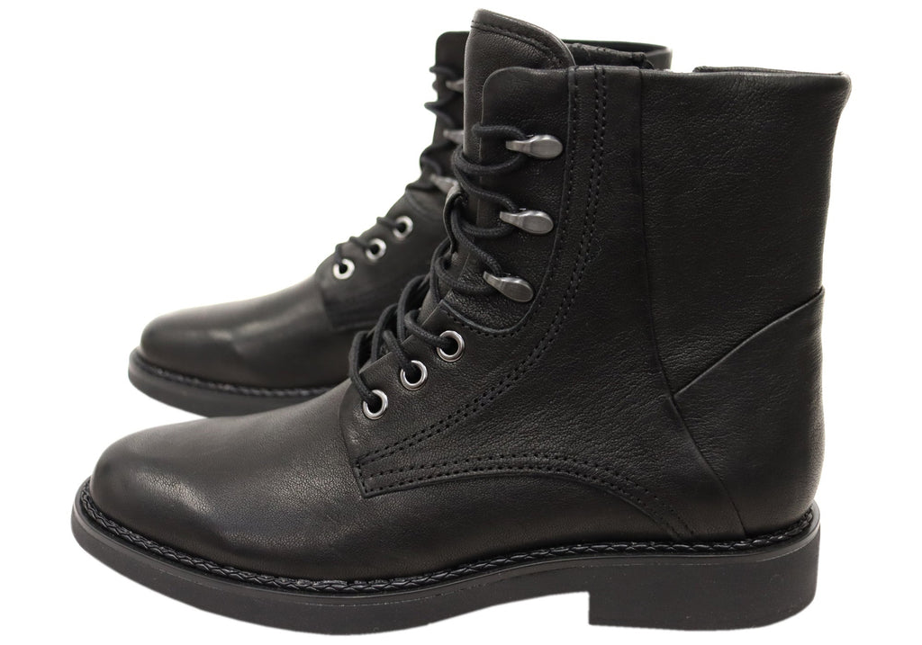 Elsberry Womens Comfortable Leather Ankle Boots