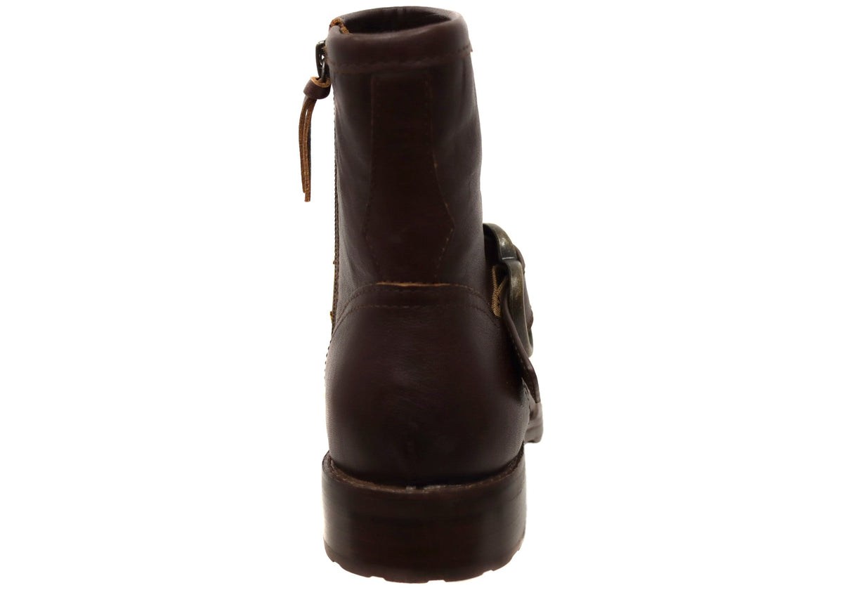 Brie Womens Comfortable Leather Ankle Boots