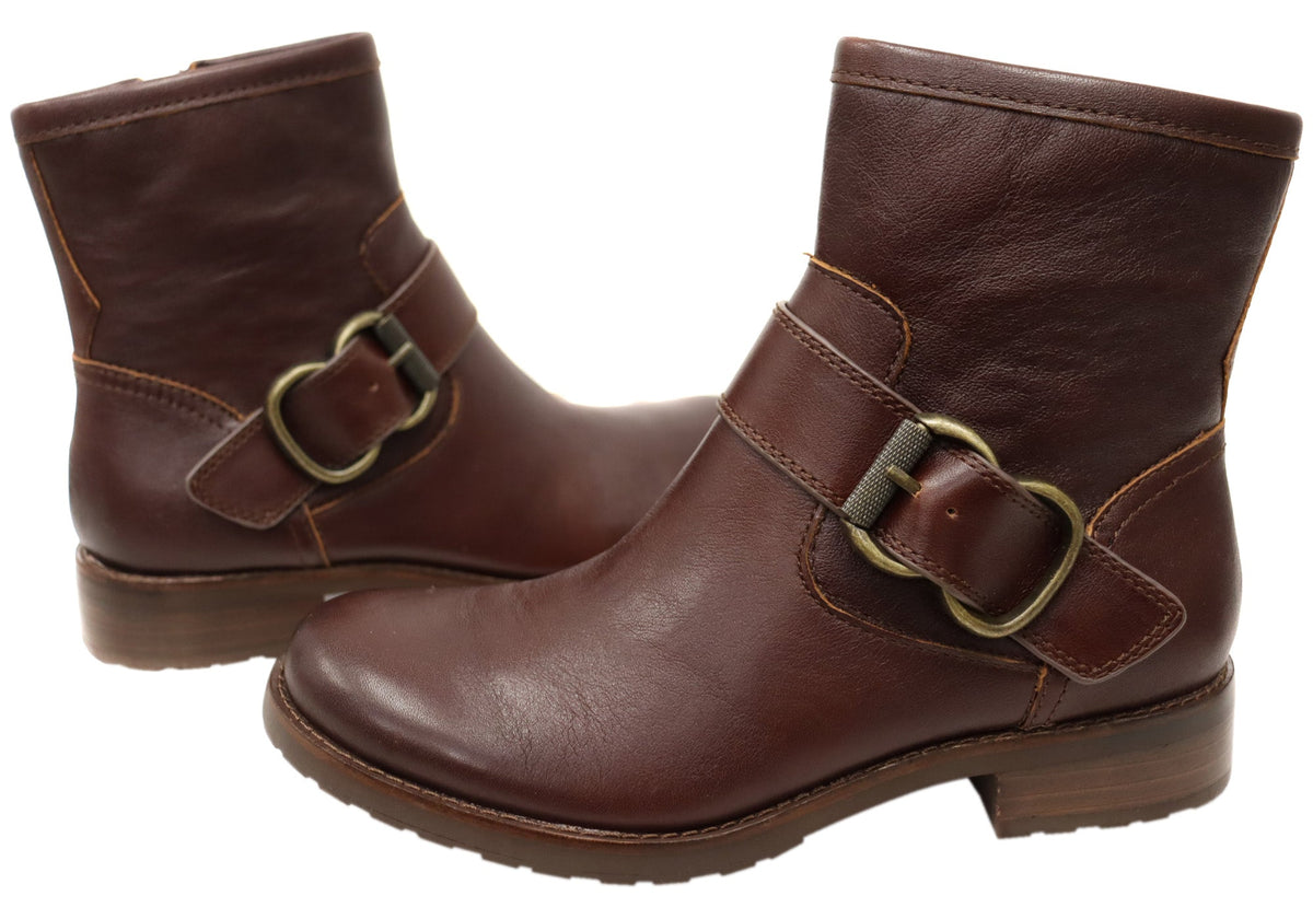 Brie Womens Comfortable Leather Ankle Boots