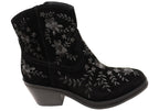 Sophie Womens Comfortable Leather Suede Heeled Ankle Boots