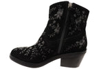 Sophie Womens Comfortable Leather Suede Heeled Ankle Boots