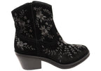 Sophie Womens Comfortable Leather Suede Heeled Ankle Boots