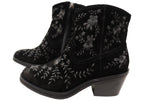 Sophie Womens Comfortable Leather Suede Heeled Ankle Boots