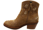 Sophie Womens Comfortable Leather Suede Heeled Ankle Boots