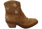 Sophie Womens Comfortable Leather Suede Heeled Ankle Boots