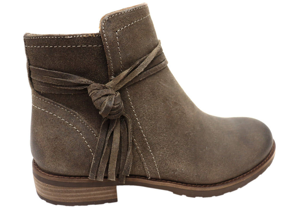 Blake Womens Comfortable Leather Suede Ankle Boots