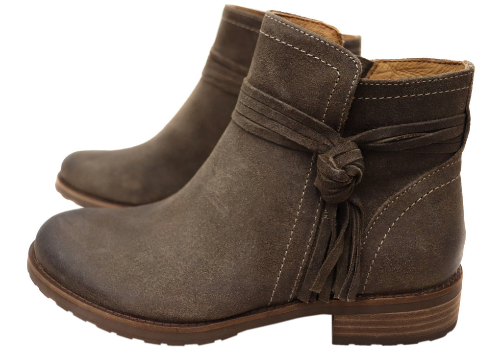 Blake Womens Comfortable Leather Suede Ankle Boots