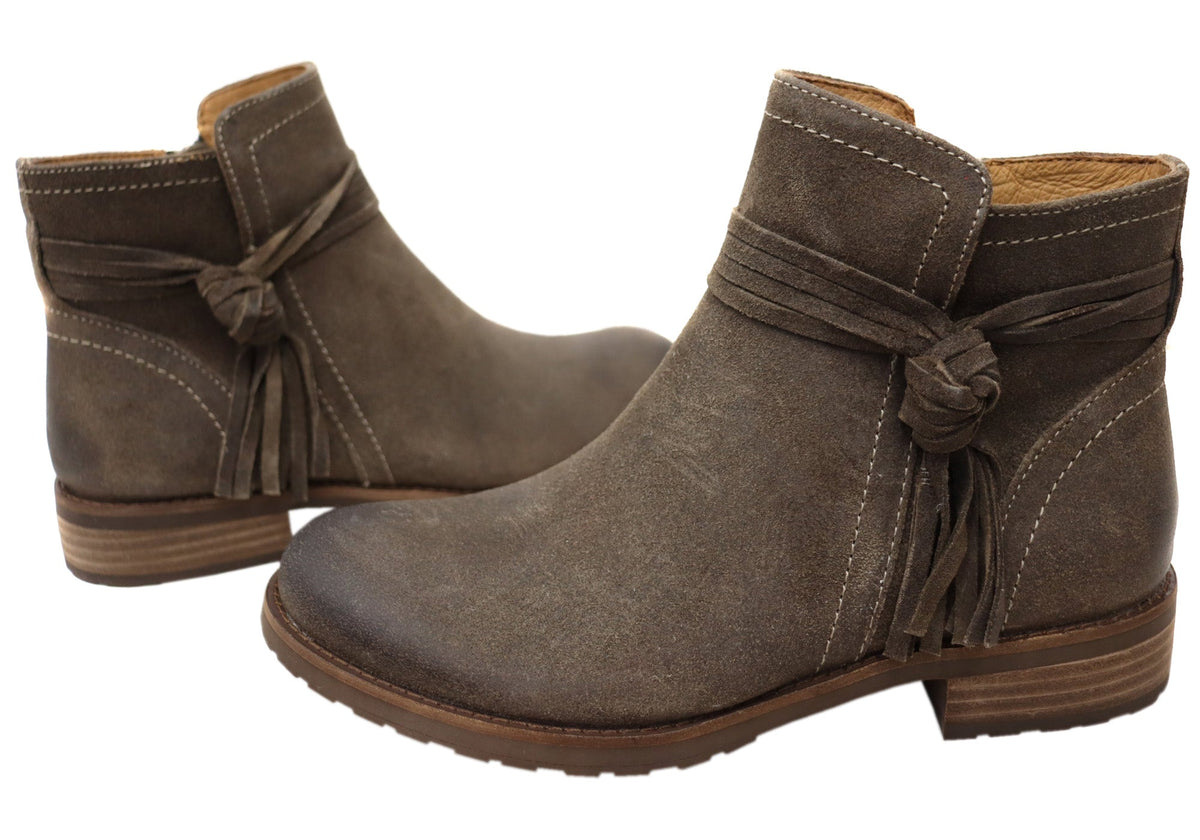 Blake Womens Comfortable Leather Suede Ankle Boots