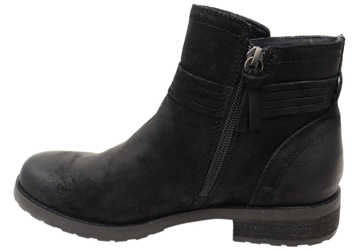 Blake Womens Comfortable Leather Suede Ankle Boots