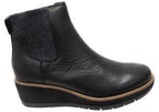 Ferna Womens Comfortable Leather Wedge Ankle Boots