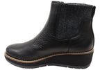 Ferna Womens Comfortable Leather Wedge Ankle Boots