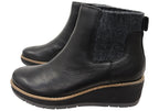Ferna Womens Comfortable Leather Wedge Ankle Boots