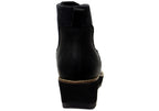 Ferna Womens Comfortable Leather Wedge Ankle Boots