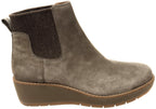 Ferna Womens Comfortable Leather Wedge Ankle Boots