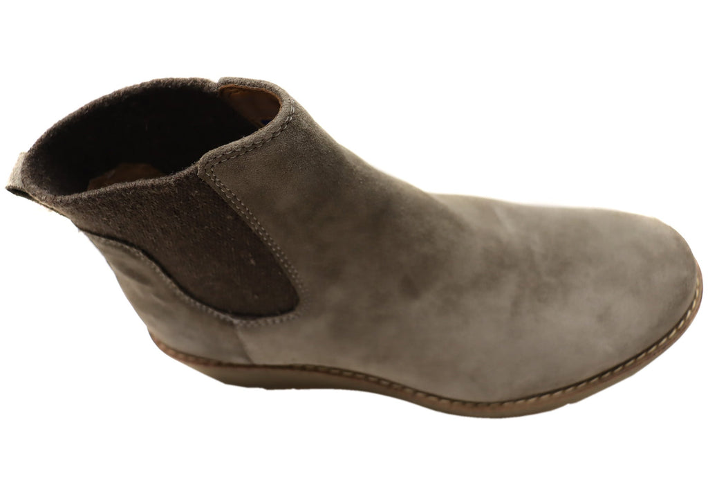 Ferna Womens Comfortable Leather Wedge Ankle Boots