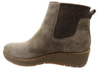 Ferna Womens Comfortable Leather Wedge Ankle Boots
