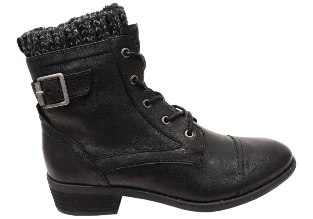 Cordelia Womens Comfortable Leather Ankle Boots