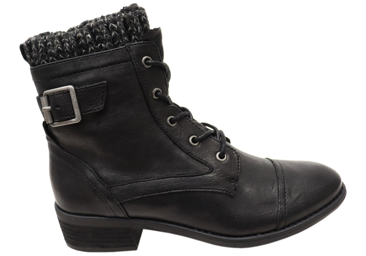 Cordelia Womens Comfortable Leather Ankle Boots