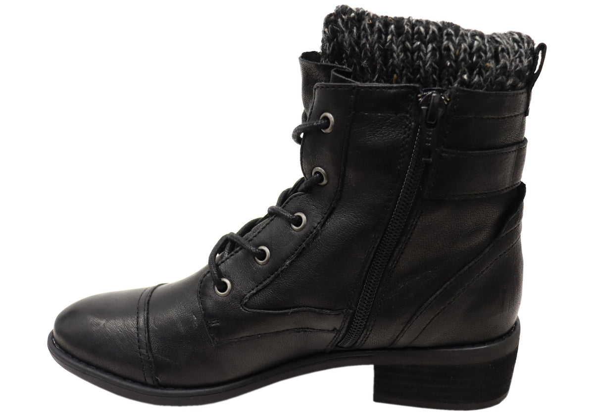 Cordelia Womens Comfortable Leather Ankle Boots