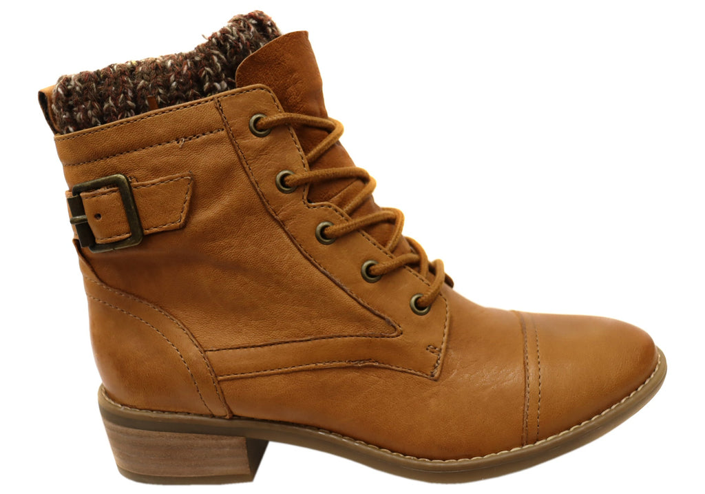Cordelia Womens Comfortable Leather Ankle Boots