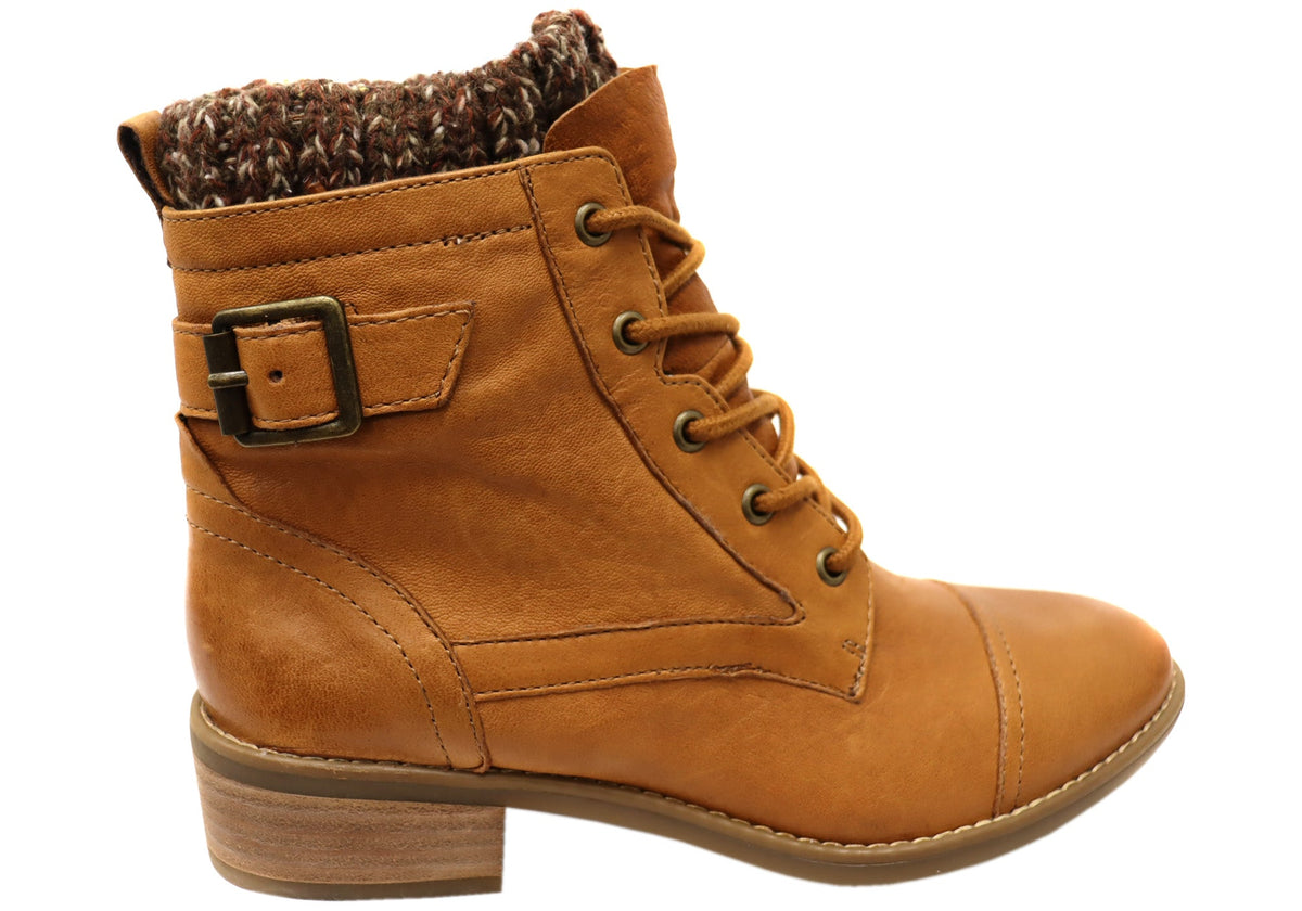 Cordelia Womens Comfortable Leather Ankle Boots