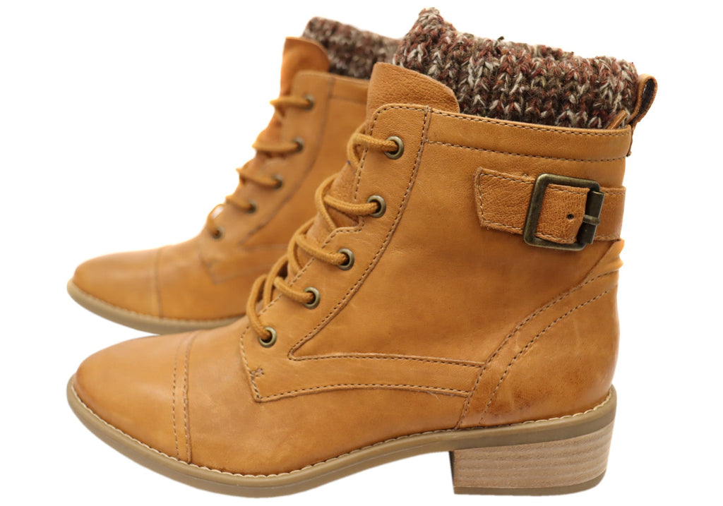 Cordelia Womens Comfortable Leather Ankle Boots