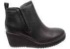 Emeree Womens Comfortable Leather Wedge Ankle Boots