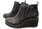 Emeree Womens Comfortable Leather Wedge Ankle Boots