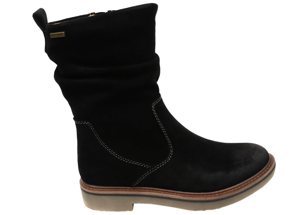 Renata Womens Comfortable Leather Suede Mid Calf Boots