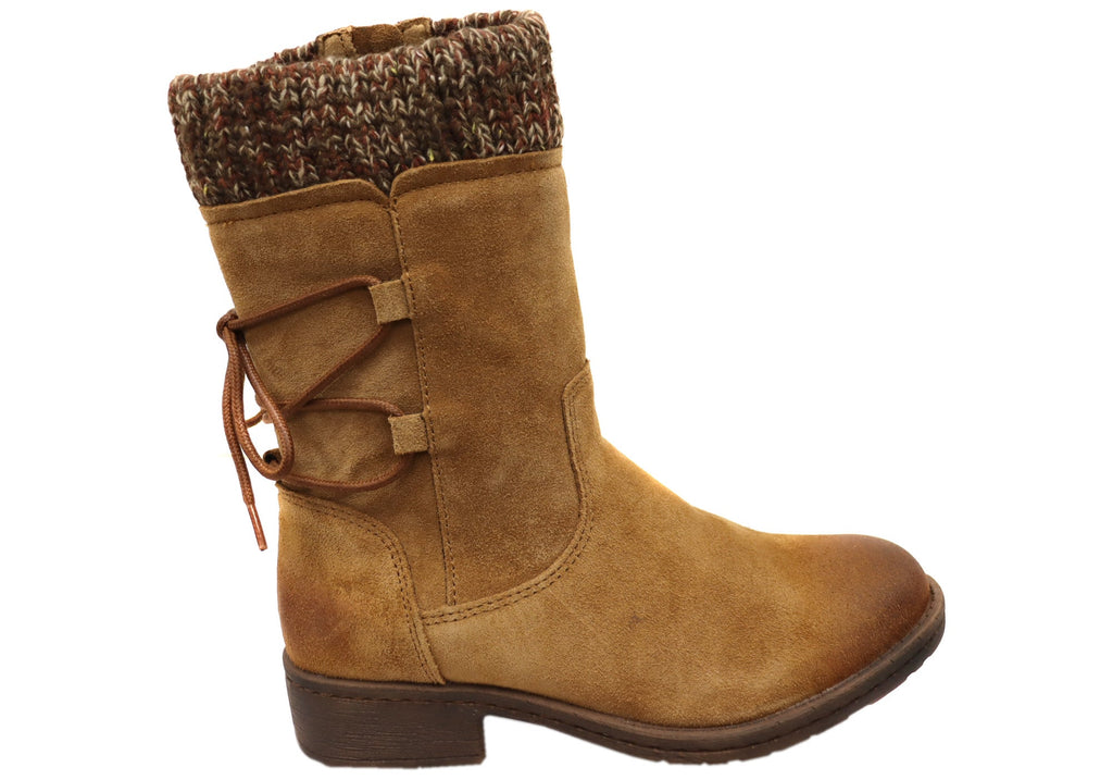 Salem Womens Wide Fit Comfort Leather Suede Mid Calf Boots