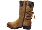Salem Womens Wide Fit Comfort Leather Suede Mid Calf Boots