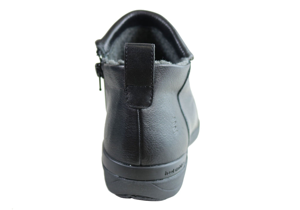 Glee Womens Comfortable Supportive Leather Ankle Boots