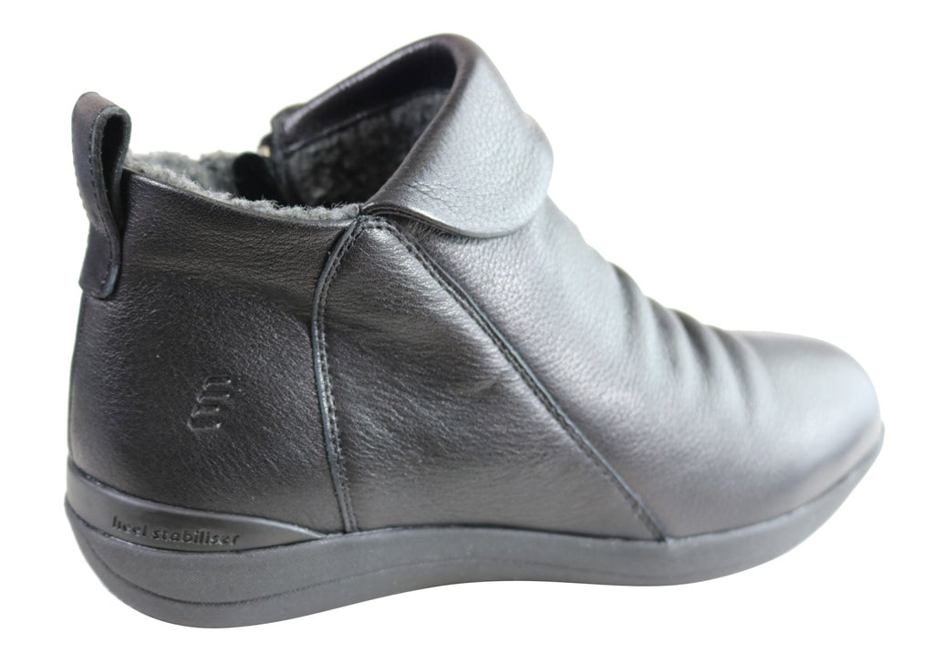 Glee Womens Comfortable Supportive Leather Ankle Boots
