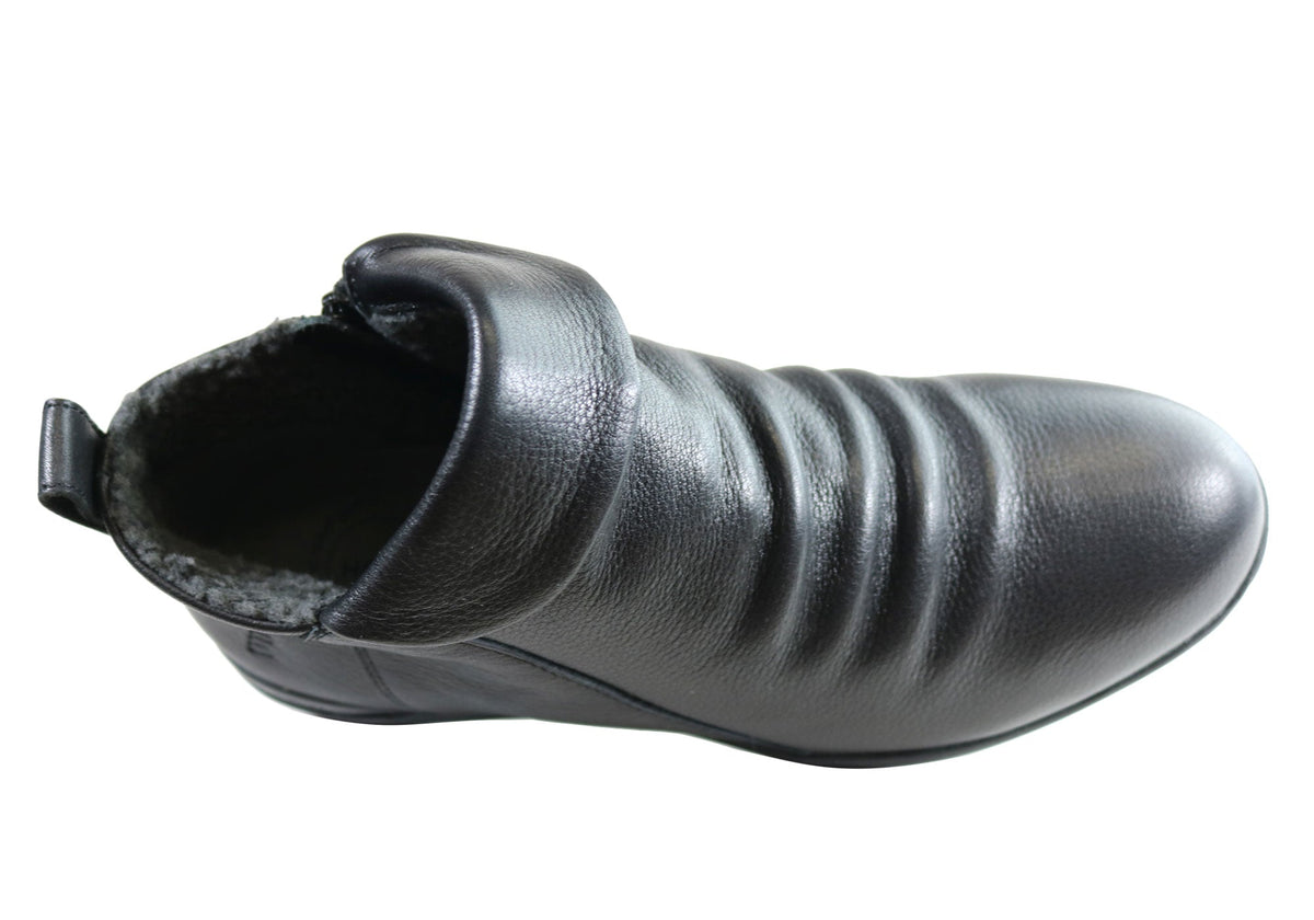 Glee Womens Comfortable Supportive Leather Ankle Boots