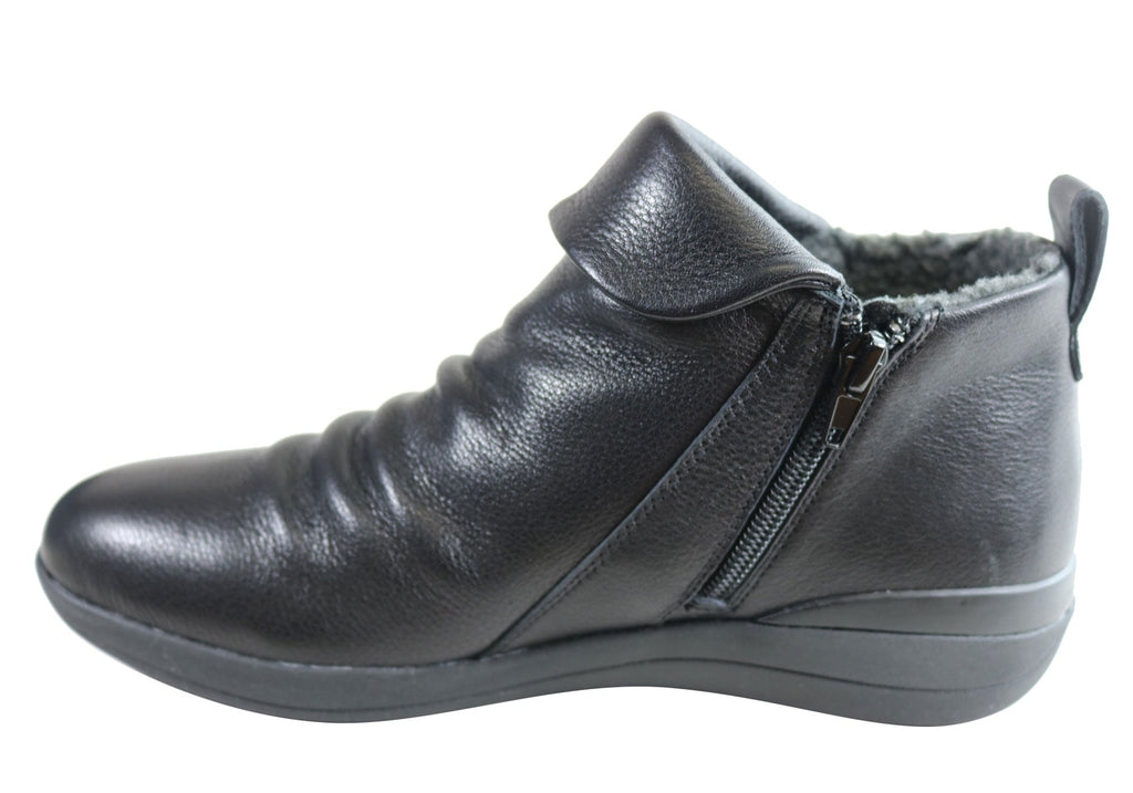 Glee Womens Comfortable Supportive Leather Ankle Boots