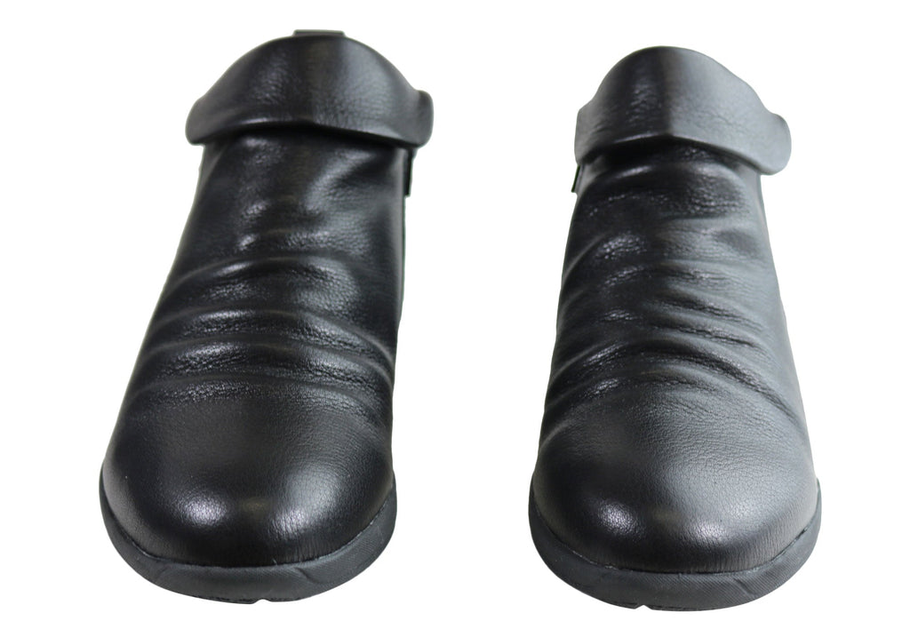 Glee Womens Comfortable Supportive Leather Ankle Boots