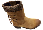 Salem Womens Wide Fit Comfort Leather Suede Mid Calf Boots