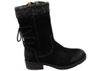 Salem Womens Wide Fit Comfort Leather Suede Mid Calf Boots