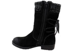 Salem Womens Wide Fit Comfort Leather Suede Mid Calf Boots