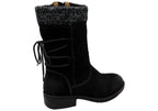 Salem Womens Wide Fit Comfort Leather Suede Mid Calf Boots