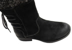 Salem Womens Wide Fit Comfort Leather Suede Mid Calf Boots