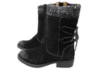 Salem Womens Wide Fit Comfort Leather Suede Mid Calf Boots