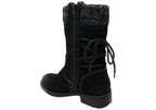 Salem Womens Wide Fit Comfort Leather Suede Mid Calf Boots