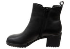 Hammond Womens Wide Fit Leather Mid Heel Ankle Boots