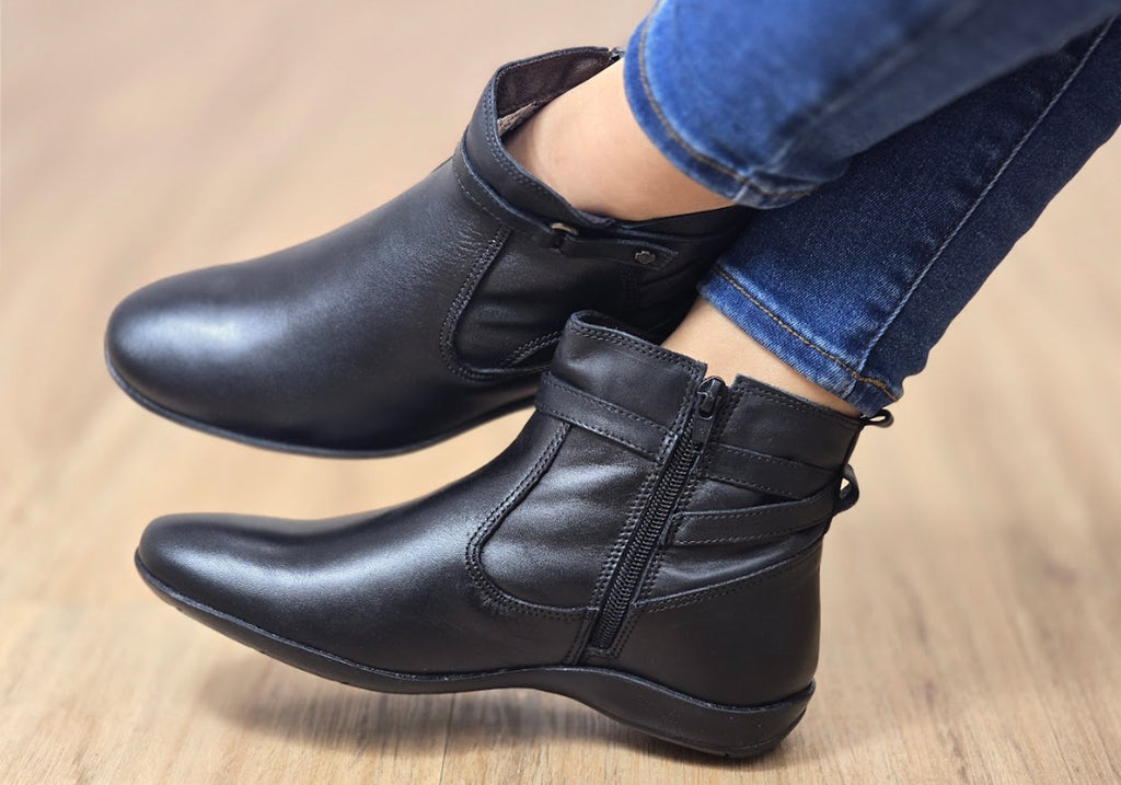 Lotty Womens Comfortable Leather Ankle Boots Made In Brazil