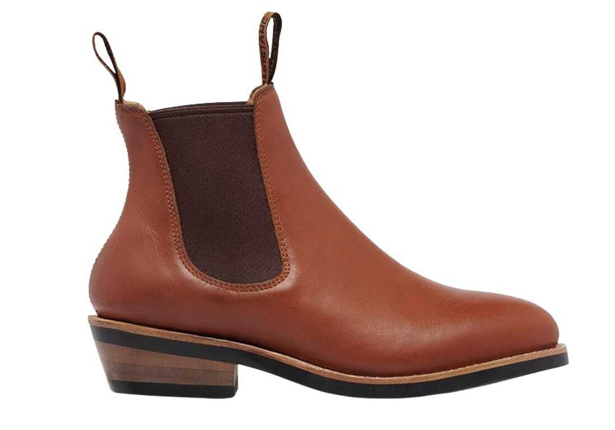 Womens Signature Pull Up Tan Leather Boots