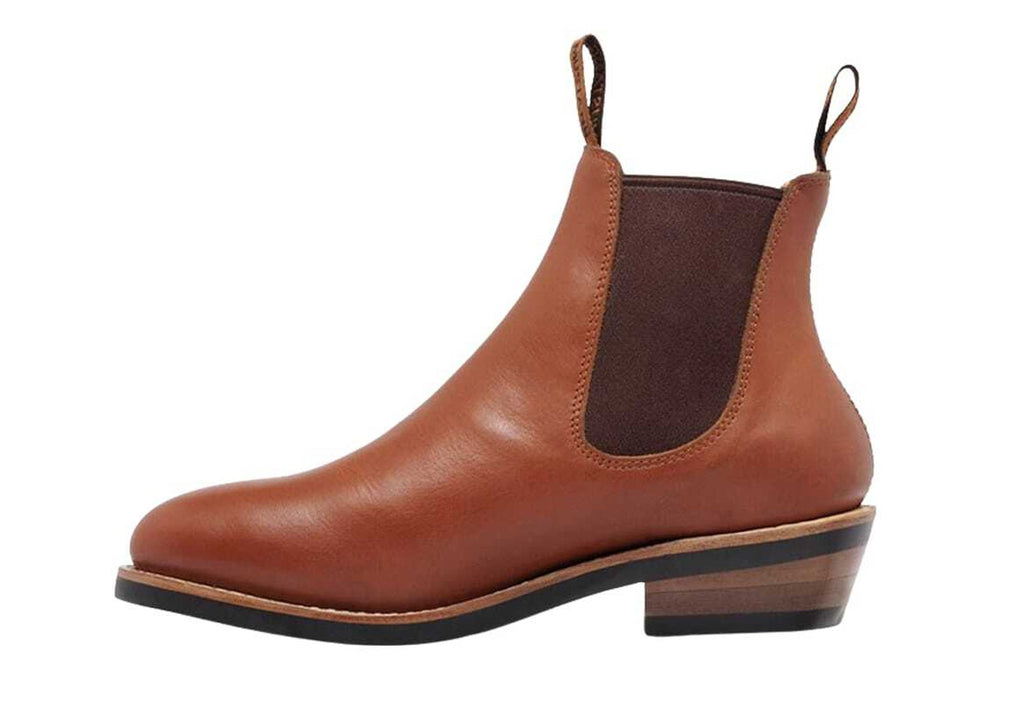 Womens Signature Pull Up Tan Leather Boots